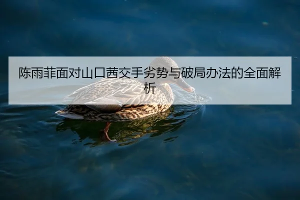 陈雨菲面对山口茜交手劣势与破局办法的全面解析